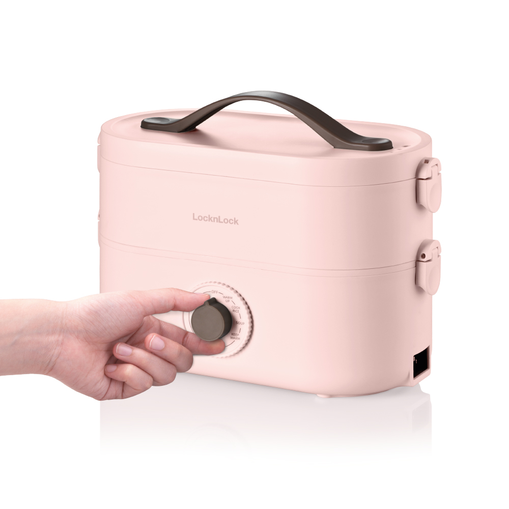 Hộp Cơm Điện - LocknLock Portable Heating Lunch Box 220V, 50Hz, 270W, 1.3L - 2 Màu (Hồng, Trắng) - EJR211, , large image number 2